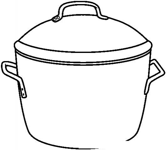 Раскраска посуда кастрюля