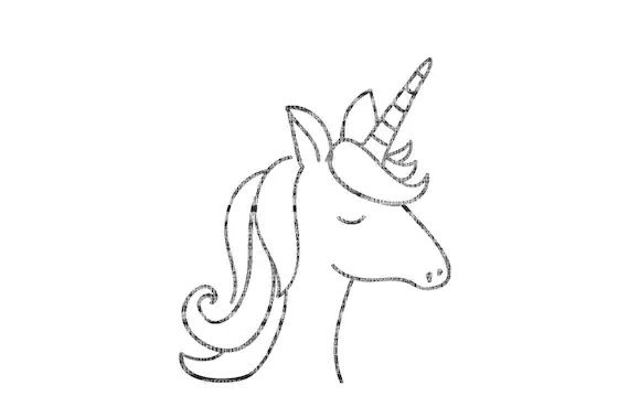 Трафарет единорога несложный
