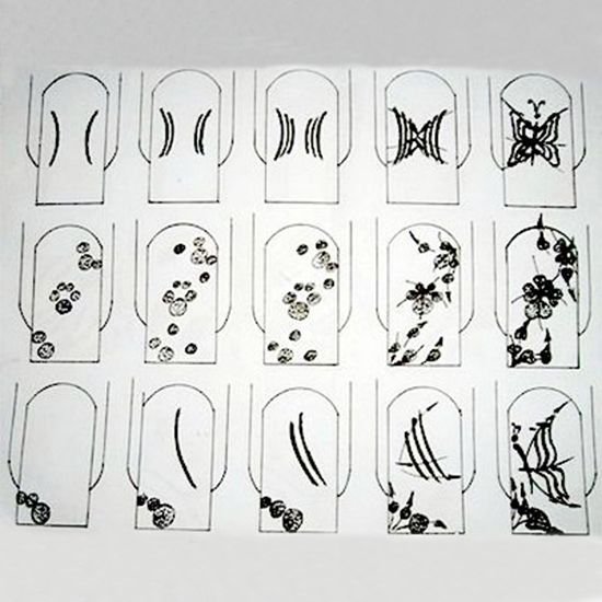 Рисунки на ногтях иголкой схемы