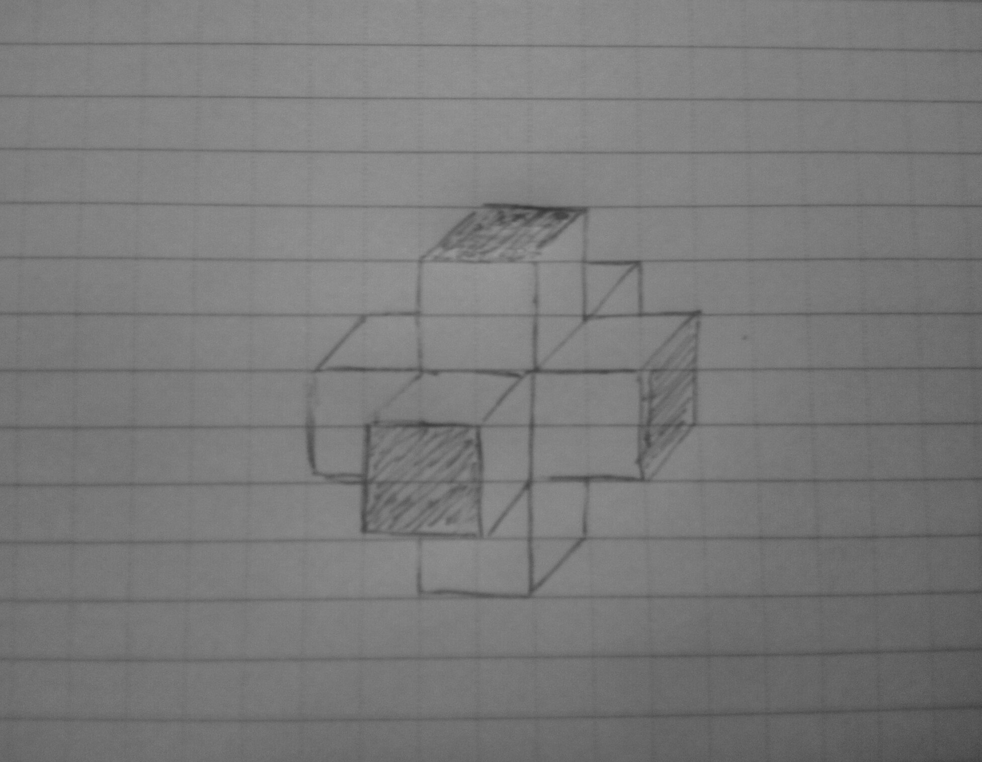 Нарисовать куб в тетради