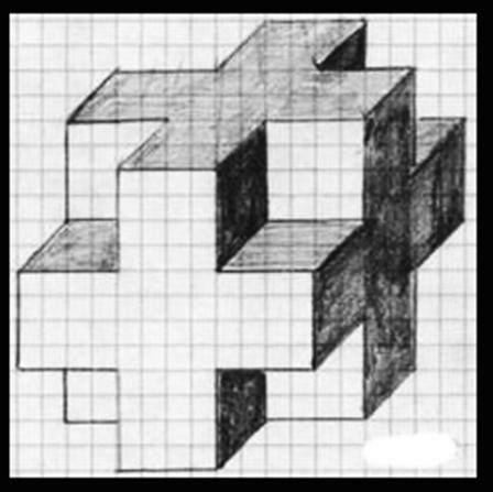 Объемные фигуры по клеточкам