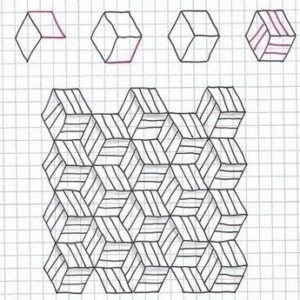 Геометрические фигуры карандашом по клеткам