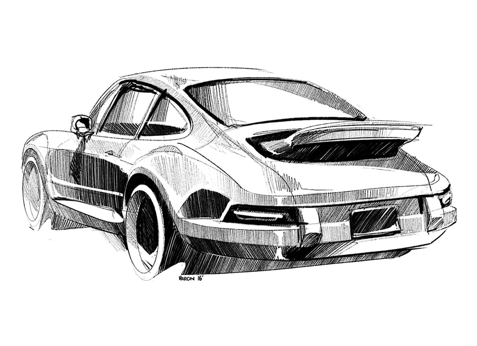 Скетчи автомобилей Porsche