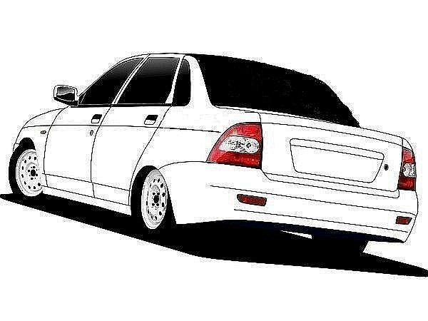 Приора спереди рисунок