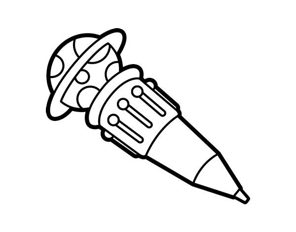 Перьевая ручка сбоку контур