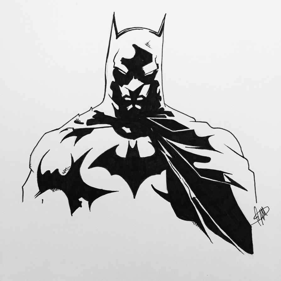 Бэтмен маркером черный