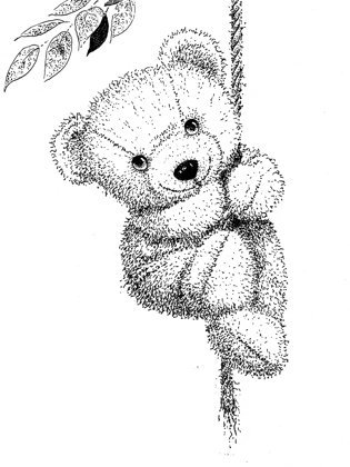 Медвежонок фломастером