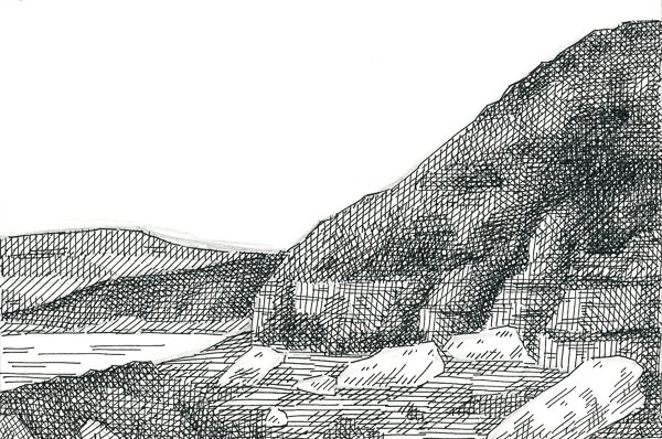 Пейзаж карандашом штриховка
