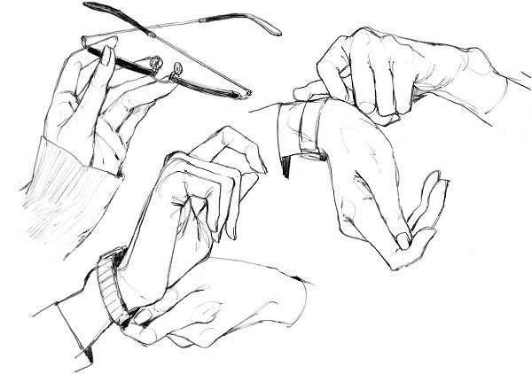 Референсы рук с ручкой