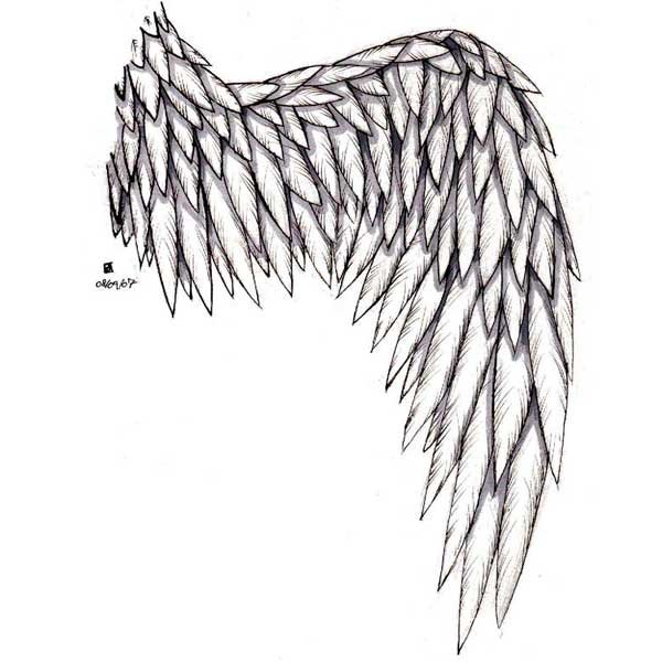 Тату крыло на плече эскиз