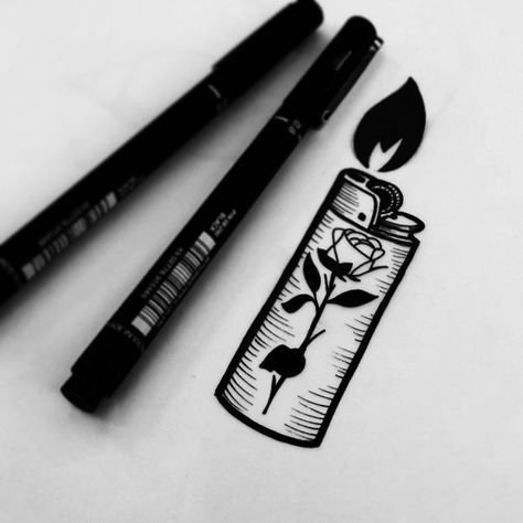 Тату зажигалка