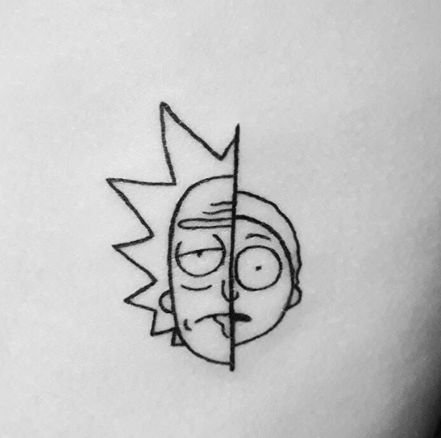 Тату Рик и Морти Минимализм