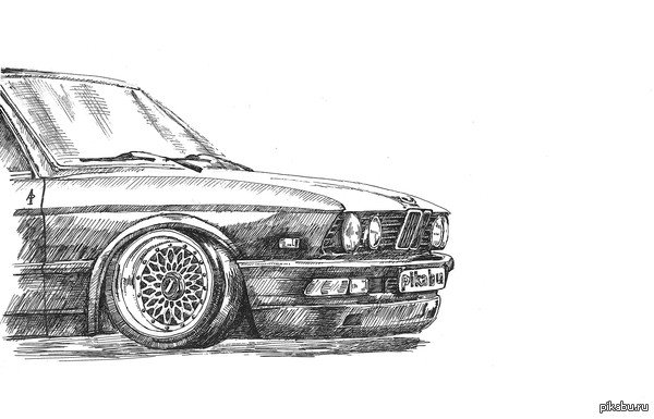 БМВ е34 рисунок дрифт