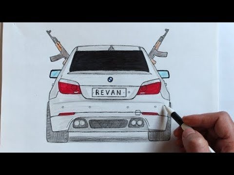 Машины рисунки карандашом зад