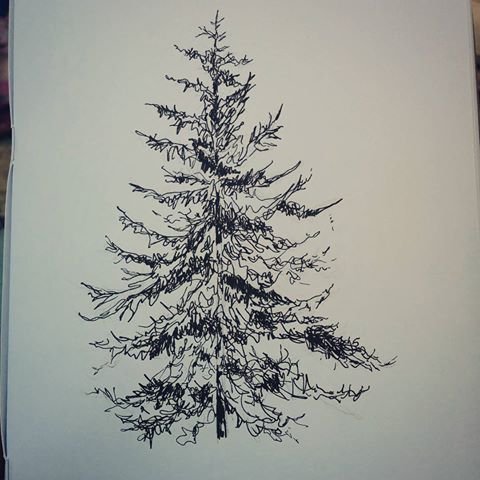 Елка гелевой ручкой