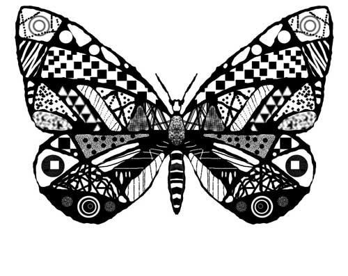 Бабочка тату эскиз