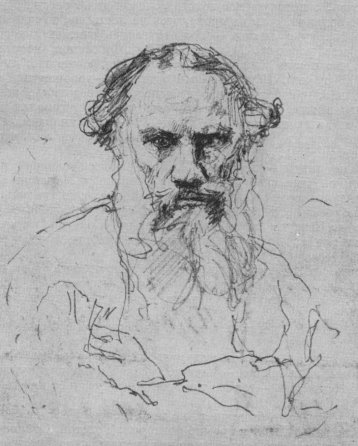 Карандашные портрет Толстого л.н.