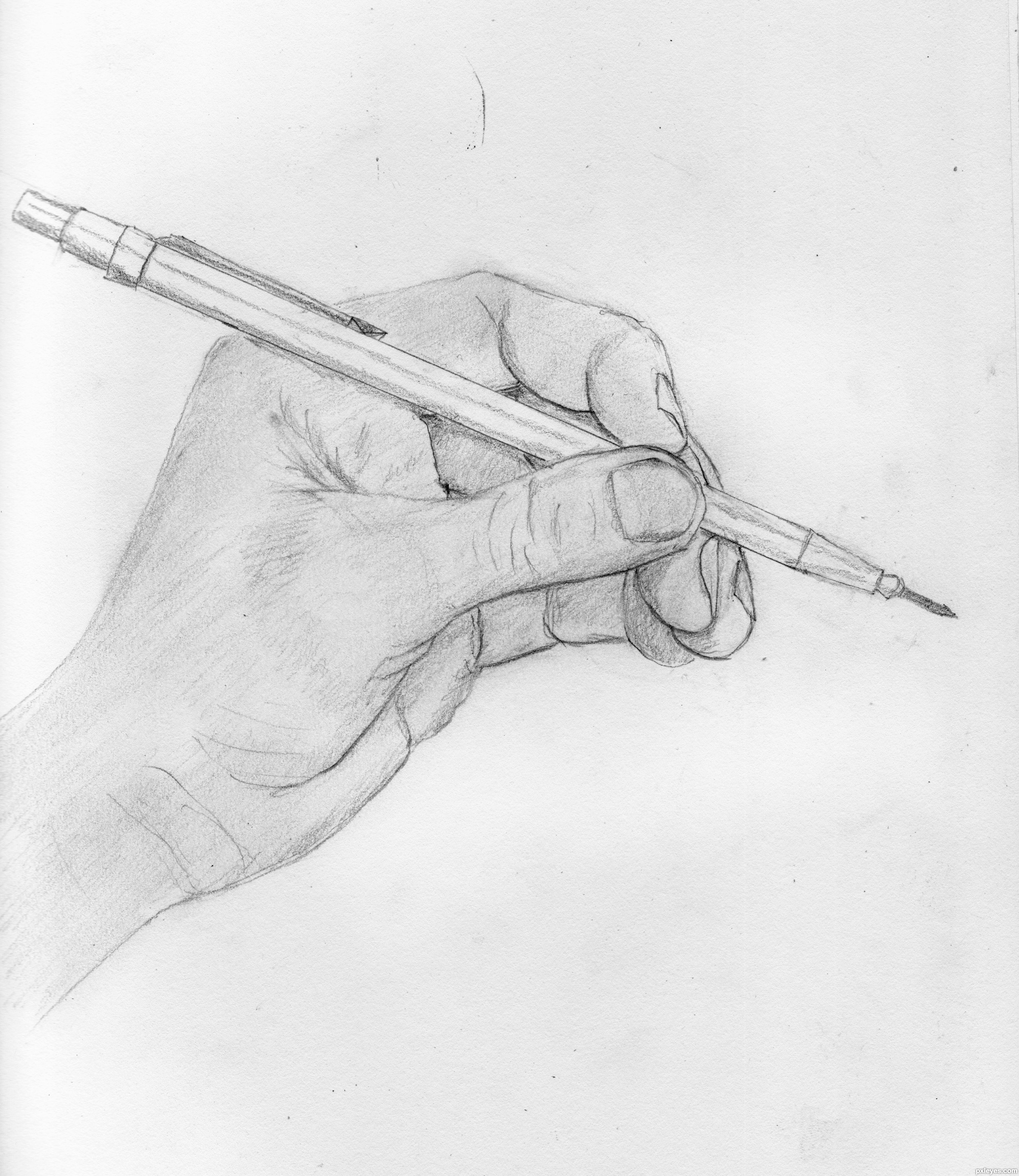 Рука держит карандаш