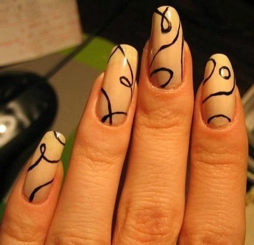 Рисунок на ногтях ручкой (49 фото)