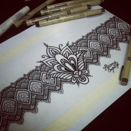 Тату подвязка эскиз