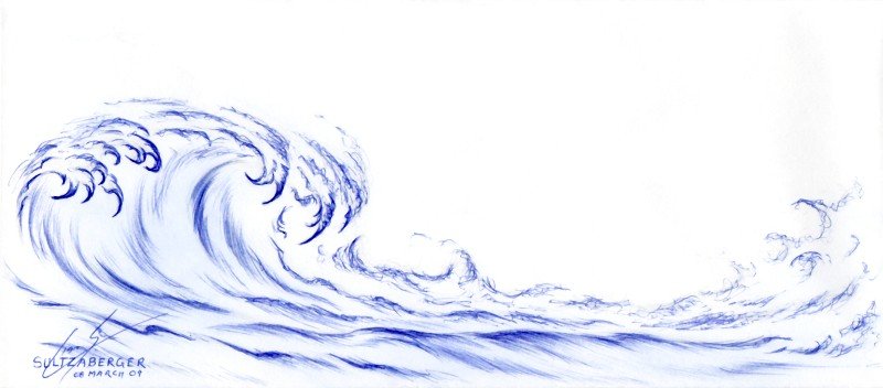 Нарисовать океан карандашом - 83 фото