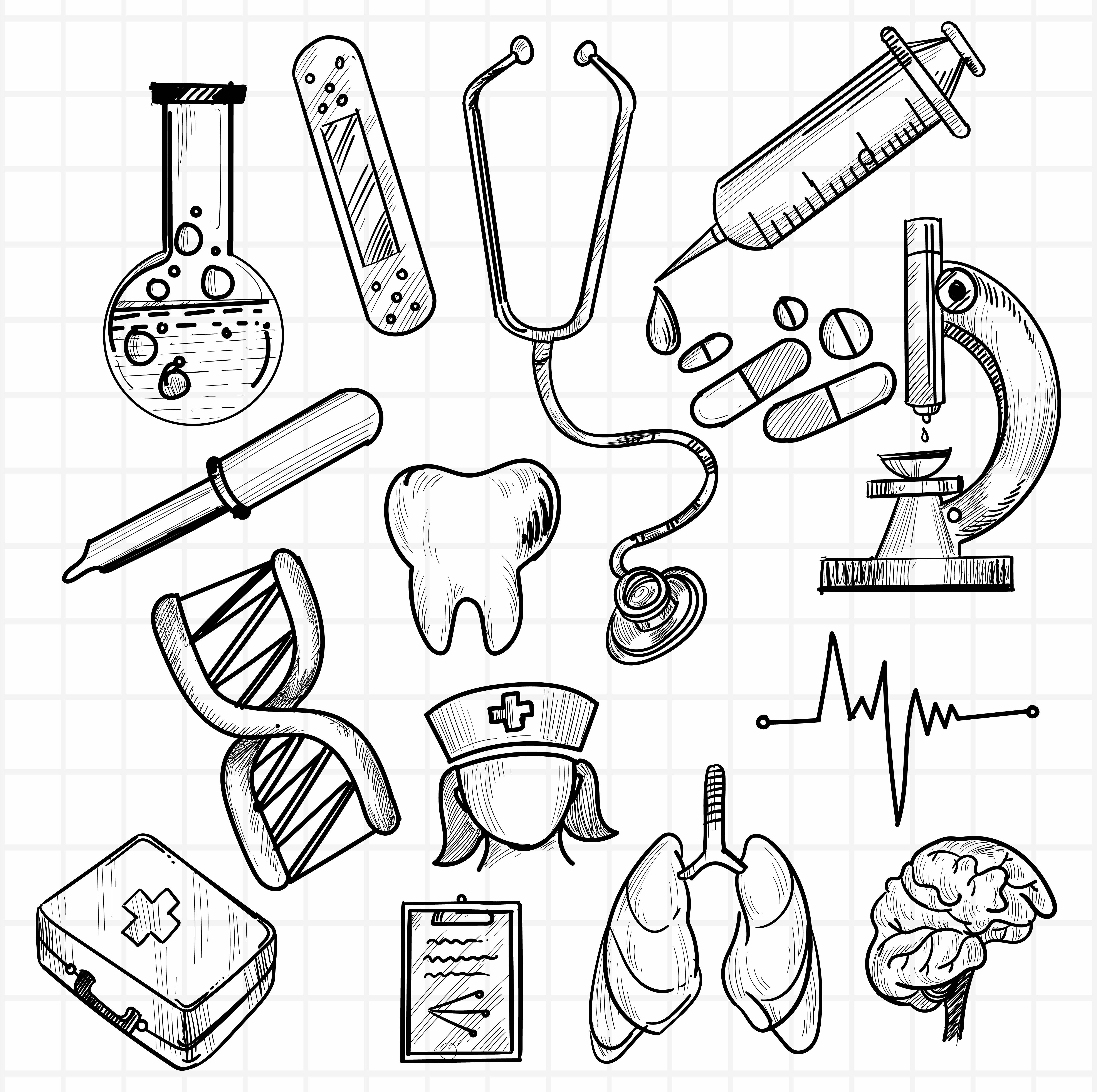 Медицинские предметы рисование