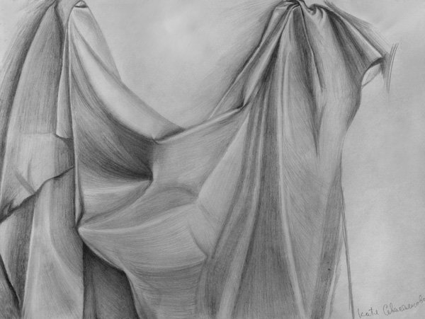 Драпировка ткани для рисования на стене