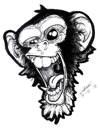 Обезьяна тату эскиз