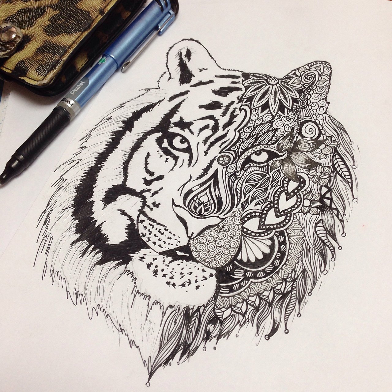 Ручка тигр