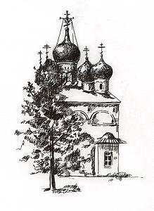 Церковь ручкой рисунок (48 фото)