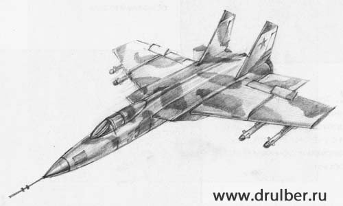 Российский военный самолет рисунок