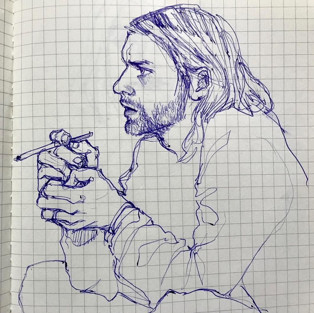 Зарисовки людей ручкой