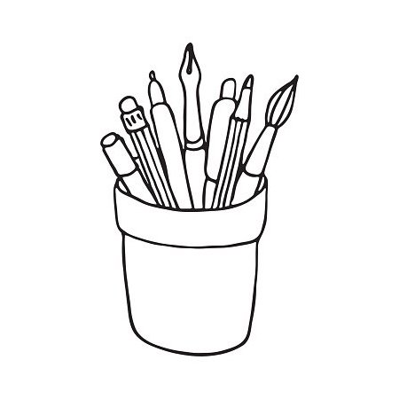 Стакан с карандашами раскраска