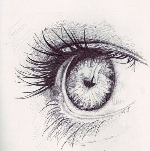 Эскиз глаза ручкой