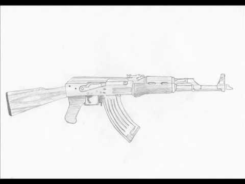 Автомат рисунок карандашом легкий