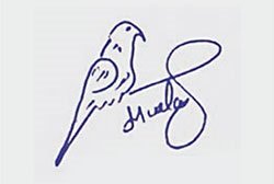 Подпись с птицей