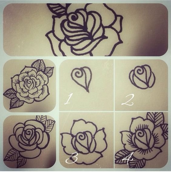 Мехенди роза