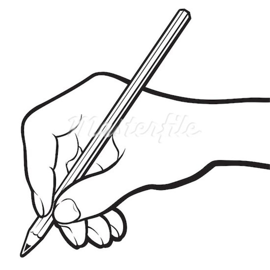 Рука с ручкой раскраска