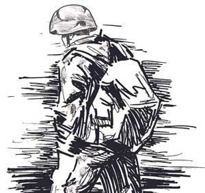 Солдат и девушка рисунок карандашом