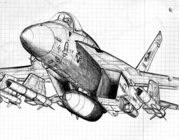 Истребитель легкий рисунок