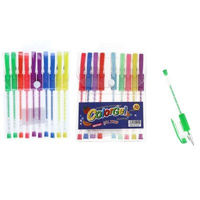 Ручки 10цв. Гелевые с блёстками 50510 Berlingo