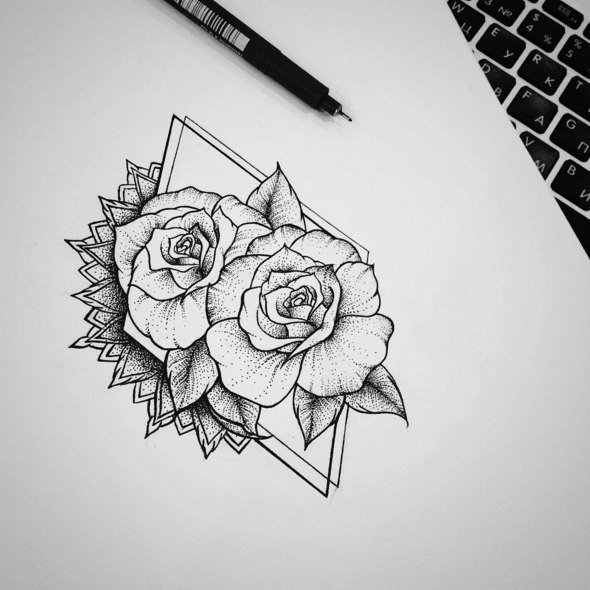 Красивые тату ручкой