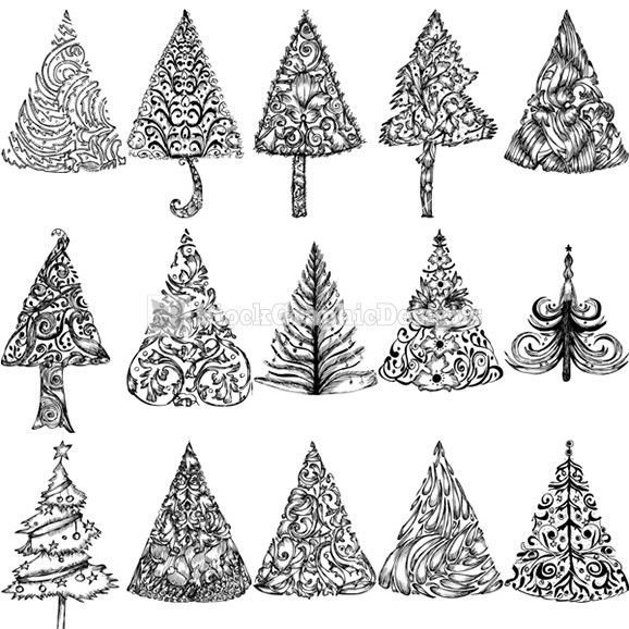 Стилизованные ели