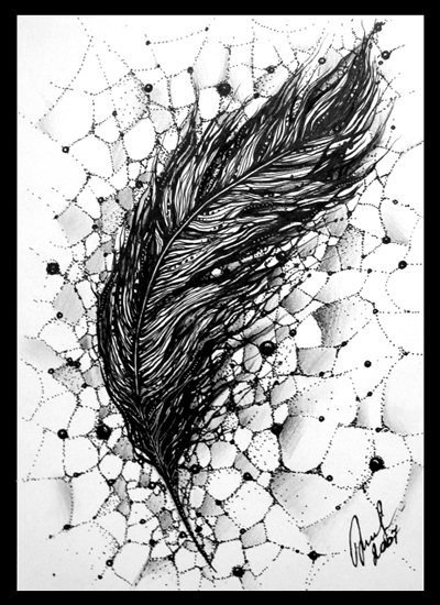 Фактуры в графике перья