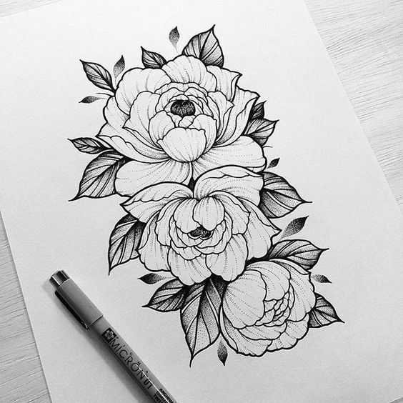 Мини тату Мак эскиз