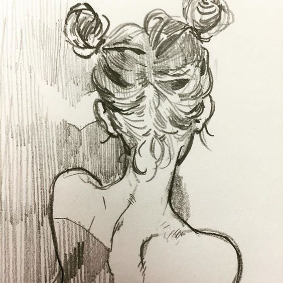 Девушка со спины набросок