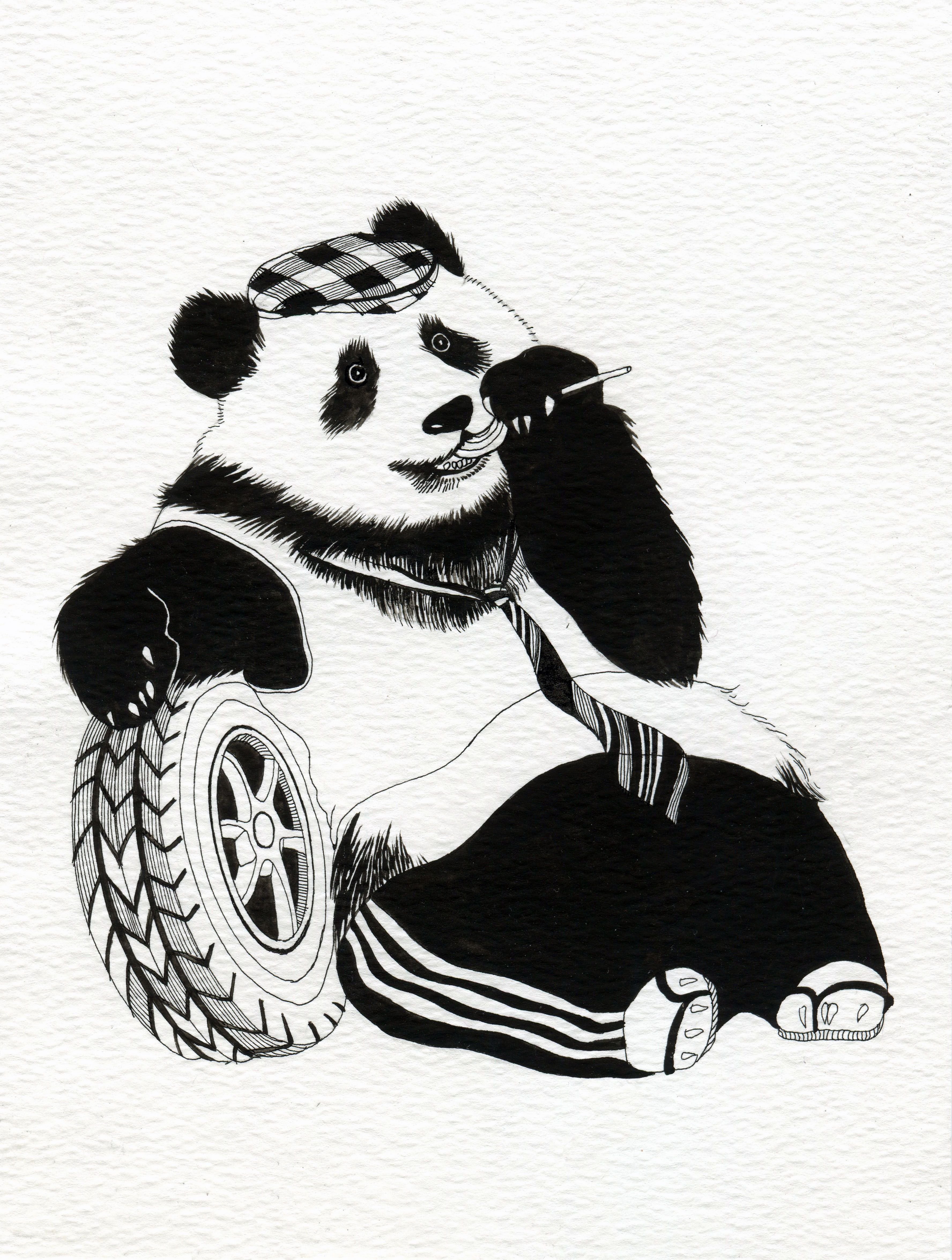 Панда в графическом стиле