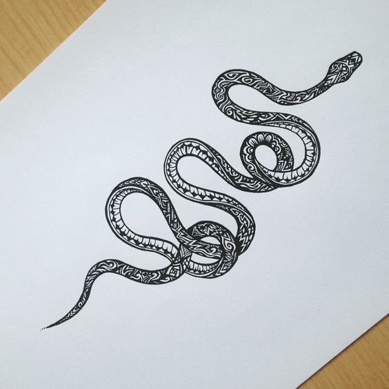 Эскиз змеи браслет