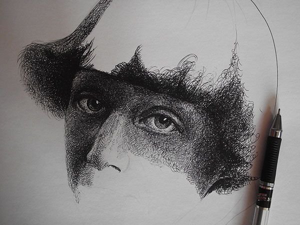 Чёрная ручка для рисования