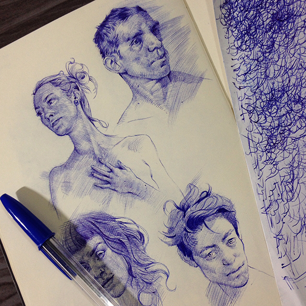 Скетчи шариковой ручкой